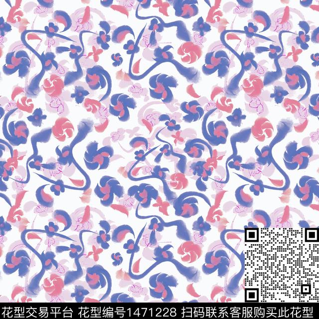 花卉年轻女性小碎花数码印花华亿平台下载（图片编号: 1471228） - 瓦栏（Walan）