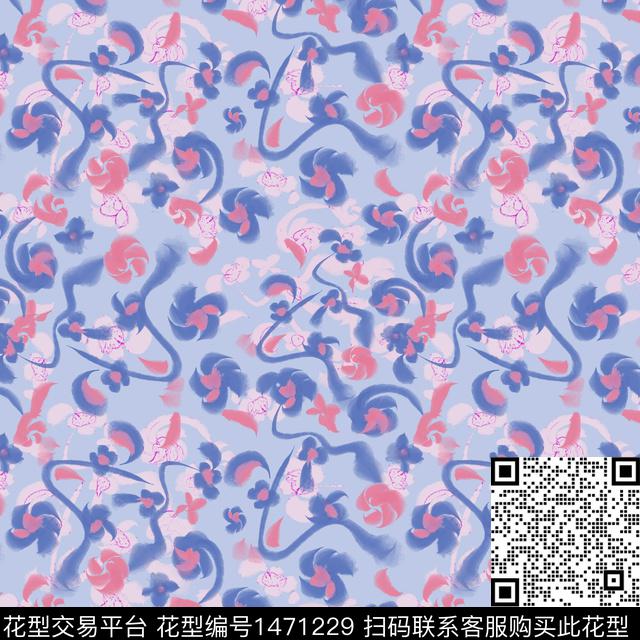 花卉年轻女性小碎花数码印花华亿平台下载（图片编号: 1471229） - 瓦栏（Walan）