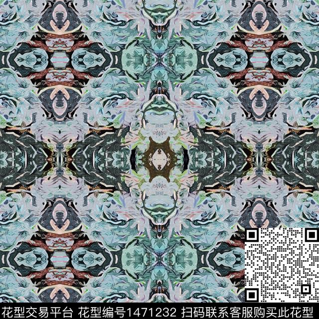 几何扎染华亿平台男装数码印花华亿平台下载（图片编号: 1471232） - 瓦栏（Walan）