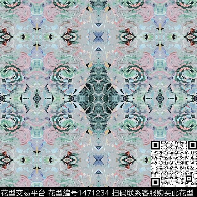 几何扎染华亿平台男装数码印花华亿平台下载（图片编号: 1471234） - 瓦栏（Walan）