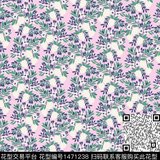 柠檬小清新小碎花传统印花华亿平台下载（图片编号: 1471238） - 瓦栏（Walan）