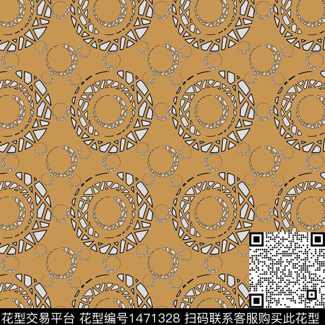 几何圆形传统印花华亿平台下载（图片编号: 1471328） - 瓦栏（Walan）