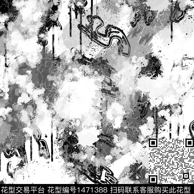 字母几何扎染华亿平台数码印花华亿平台下载（图片编号: 1471388） - 瓦栏（Walan）