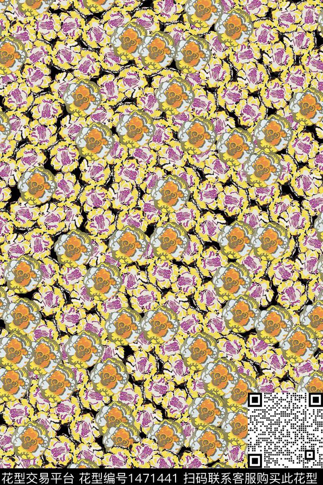 女装大牌风小碎花数码印花华亿平台下载（图片编号: 1471441） - 瓦栏（Walan）