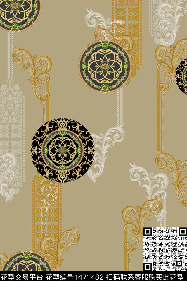 迪拜花卉北欧大牌风数码印花华亿平台下载（图片编号: 1471482） - 瓦栏（Walan）