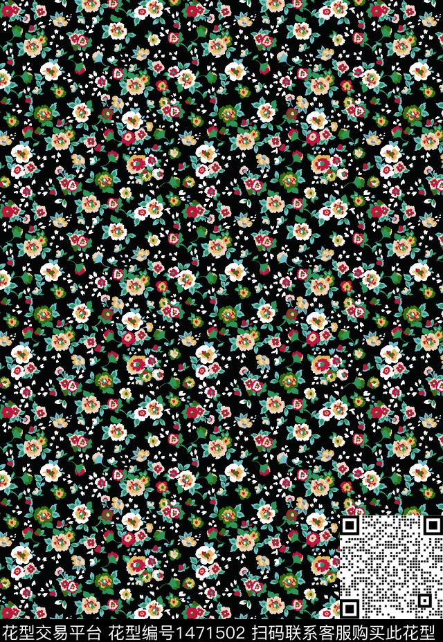 花卉春夏华亿平台小碎花数码印花华亿平台下载（图片编号: 1471502） - 瓦栏（Walan）