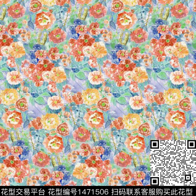 樱花小碎花粉红数码印花华亿平台下载（图片编号: 1471506） - 瓦栏（Walan）