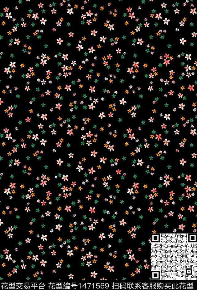 花卉春夏华亿平台小碎花数码印花华亿平台下载（图片编号: 1471569） - 瓦栏（Walan）
