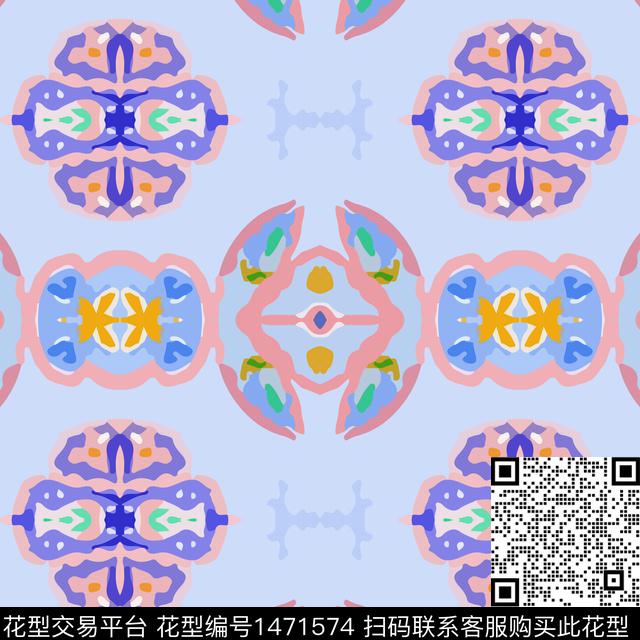 几何扎染华亿平台男装数码印花华亿平台下载（图片编号: 1471574） - 瓦栏（Walan）