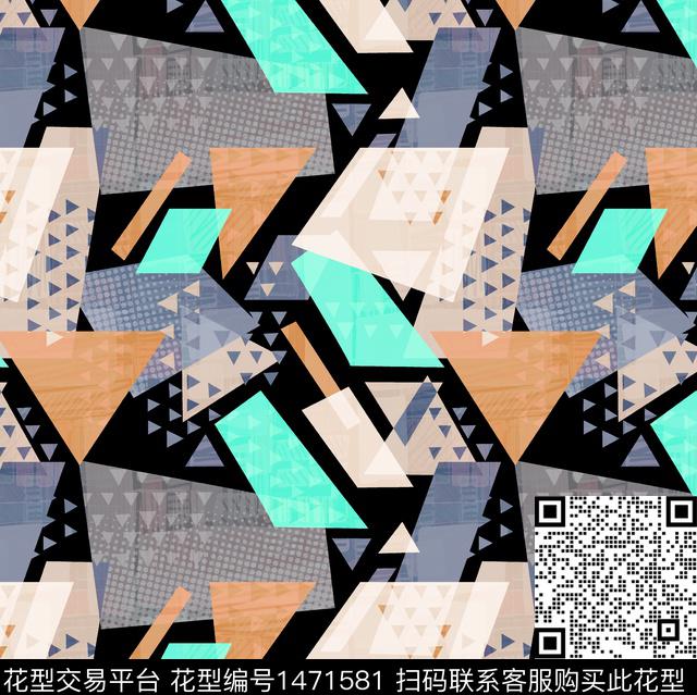 几何简约矢量数码印花华亿平台下载（图片编号: 1471581） - 瓦栏（Walan）