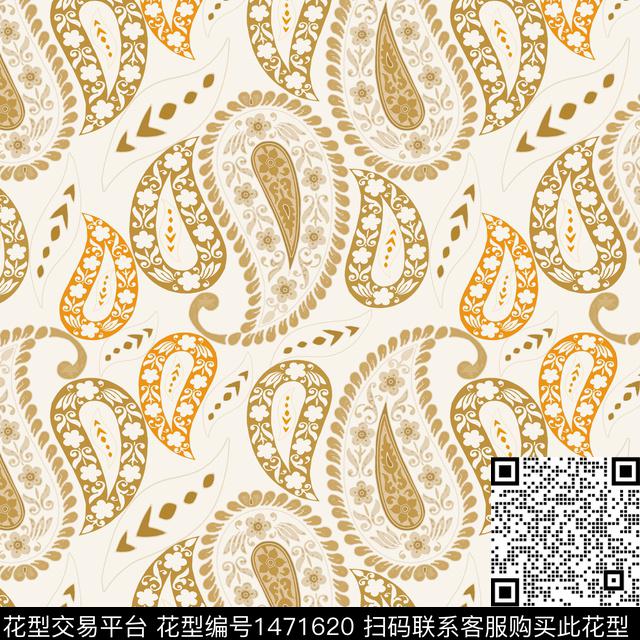 民族风花卉佩斯力传统印花华亿平台下载（图片编号: 1471620） - 瓦栏（Walan）