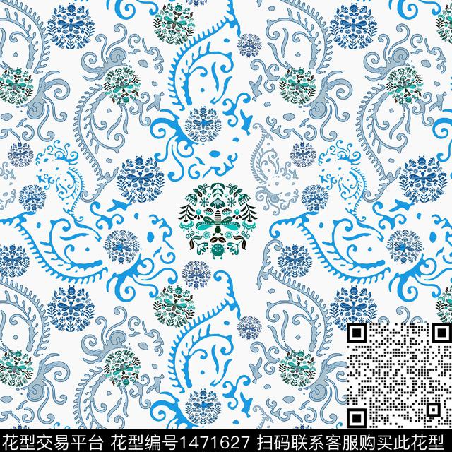 传统纹样民族风佩斯力传统印花华亿平台下载（图片编号: 1471627） - 瓦栏（Walan）