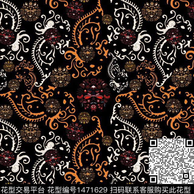 传统纹样民族风佩斯力传统印花华亿平台下载（图片编号: 1471629） - 瓦栏（Walan）