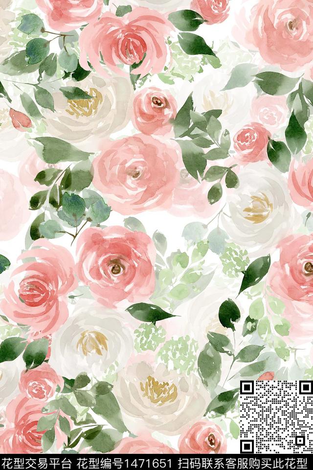 花卉真丝小碎花数码印花华亿平台下载（图片编号: 1471651） - 瓦栏（Walan）