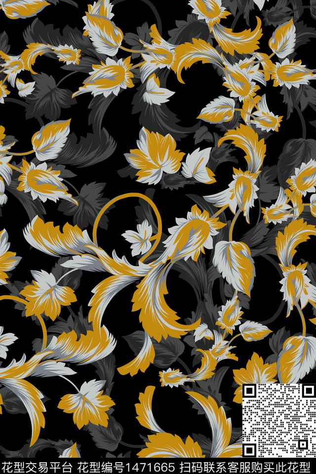 佩斯利大牌风小清新数码印花华亿平台下载（图片编号: 1471665） - 瓦栏（Walan）