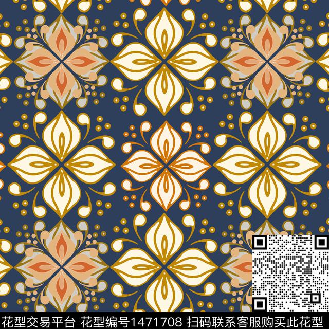 民族风花卉传统花纹传统印花华亿平台下载（图片编号: 1471708） - 瓦栏（Walan）