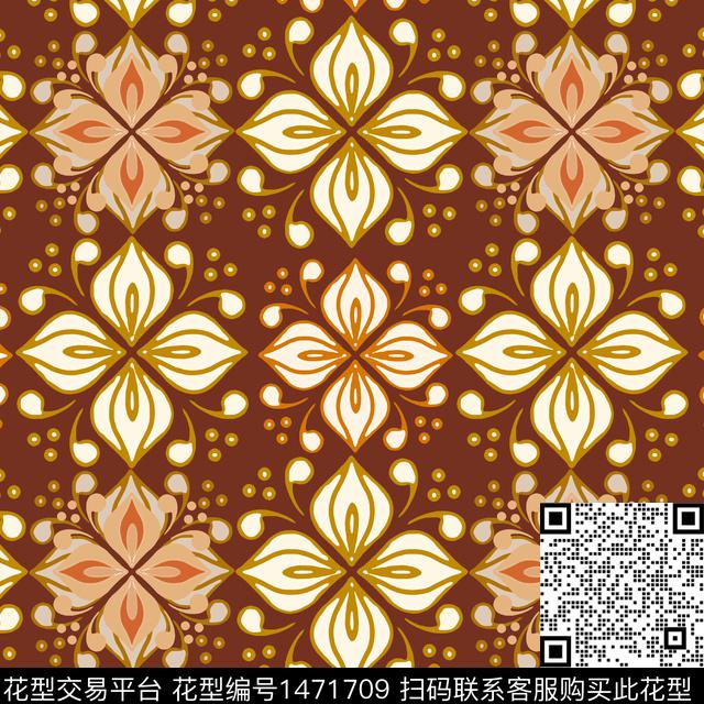 民族风花卉传统花纹传统印花华亿平台下载（图片编号: 1471709） - 瓦栏（Walan）