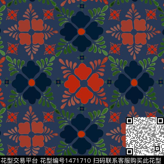 民族风花卉传统花纹传统印花华亿平台下载（图片编号: 1471710） - 瓦栏（Walan）