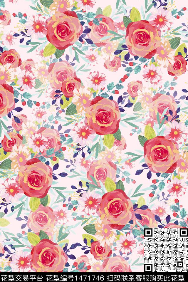 女装大牌风小碎花数码印花华亿平台下载（图片编号: 1471746） - 瓦栏（Walan）