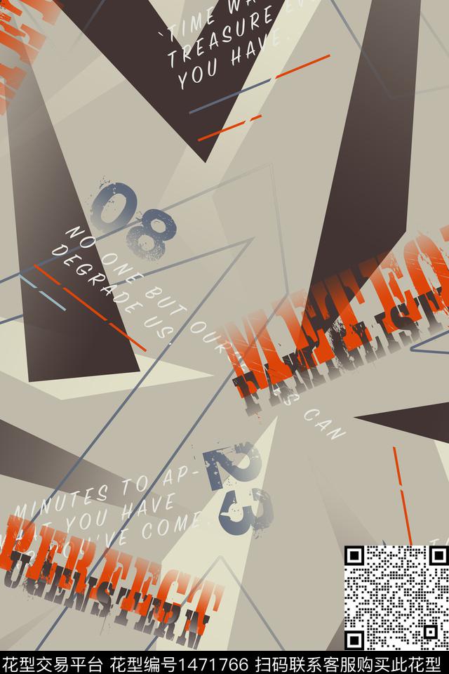 线条字母男装满版花传统印花华亿平台下载（图片编号: 1471766） - 瓦栏（Walan）