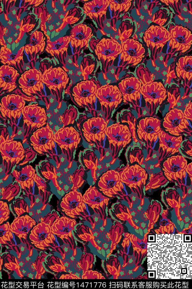 女装大牌风小碎花数码印花华亿平台下载（图片编号: 1471776） - 瓦栏（Walan）