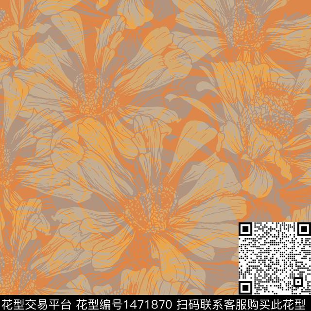 水彩绿植树叶大牌风数码印花华亿平台下载（图片编号: 1471870） - 瓦栏（Walan）