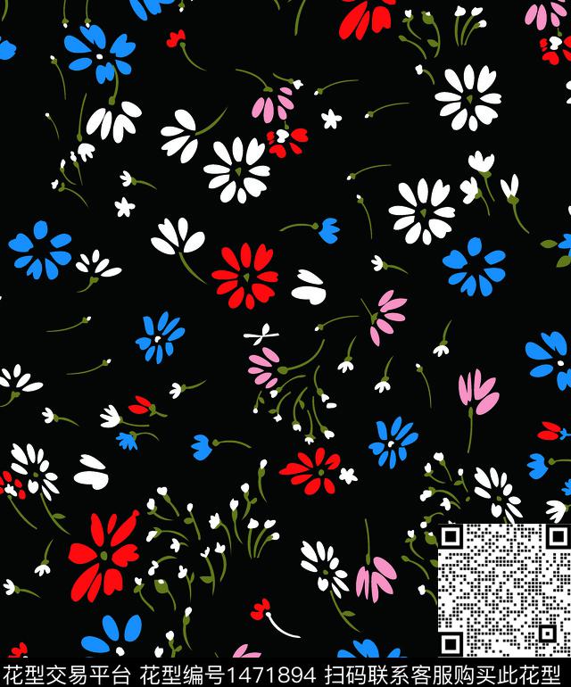 女装花卉裙数码印花华亿平台下载（图片编号: 1471894） - 瓦栏（Walan）