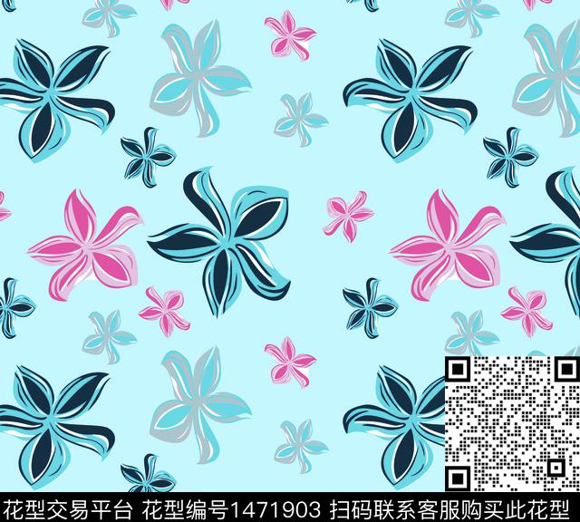 女装花卉裙数码印花华亿平台下载（图片编号: 1471903） - 瓦栏（Walan）