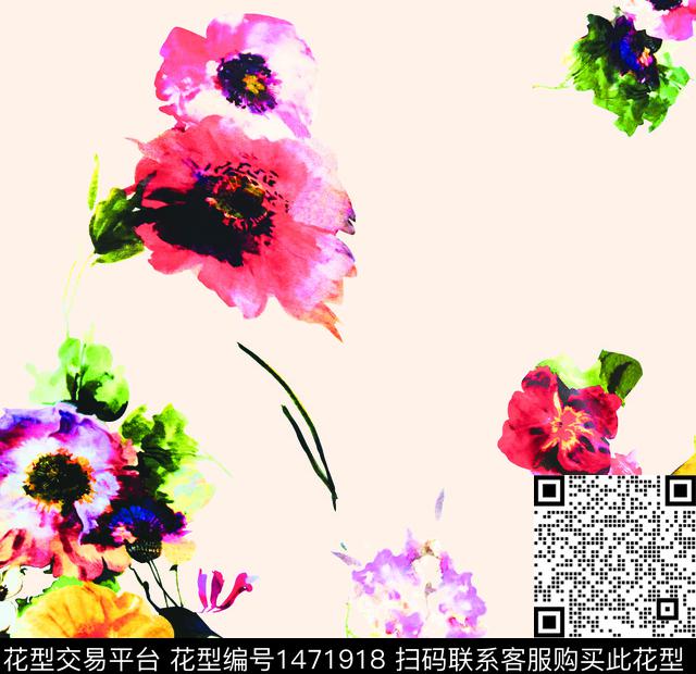 女装花卉裙数码印花华亿平台下载（图片编号: 1471918） - 瓦栏（Walan）