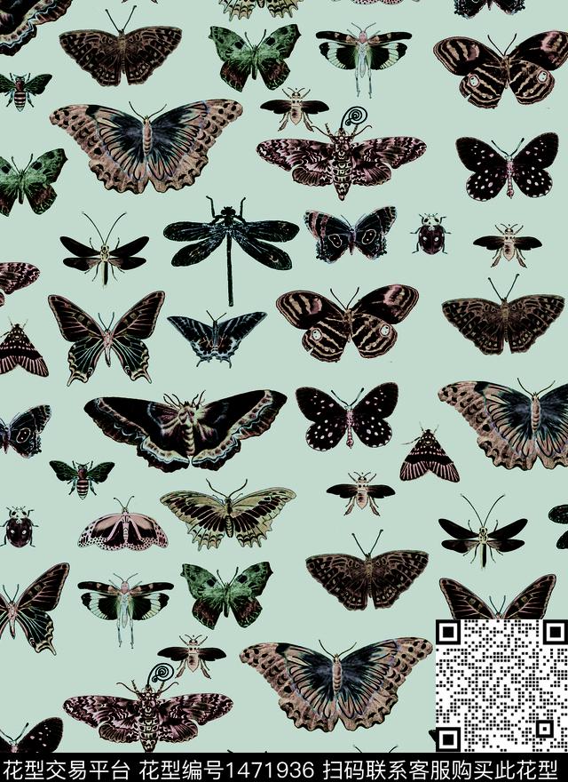 条纹花卉裙数码印花华亿平台下载（图片编号: 1471936） - 瓦栏（Walan）