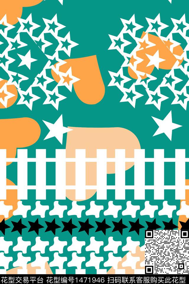 条纹花卉裙数码印花华亿平台下载（图片编号: 1471946） - 瓦栏（Walan）