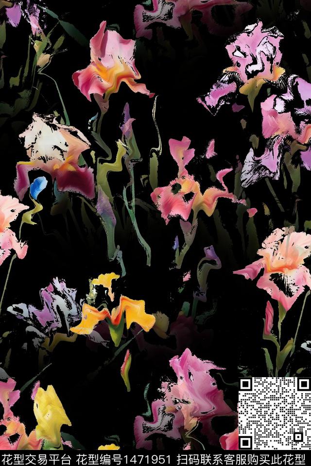 绿植树叶女装花卉数码印花华亿平台下载（图片编号: 1471951） - 瓦栏（Walan）