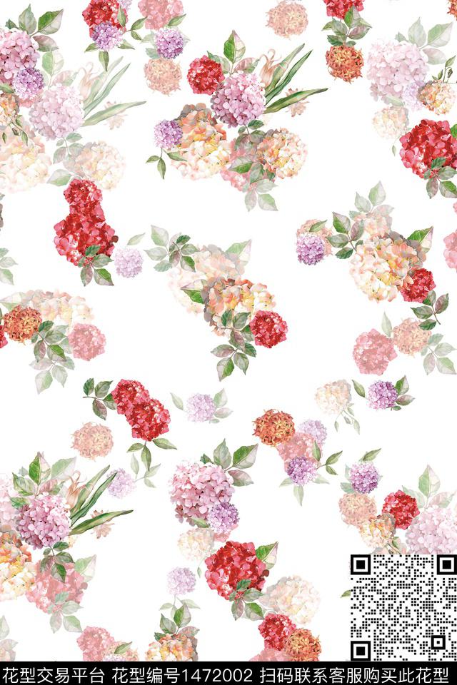 花卉真丝小碎花数码印花华亿平台下载（图片编号: 1472002） - 瓦栏（Walan）