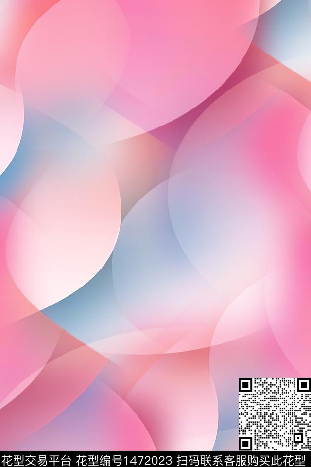 肌理抽象花卉扎染华亿平台数码印花华亿平台下载（图片编号: 1472023） - 瓦栏（Walan）