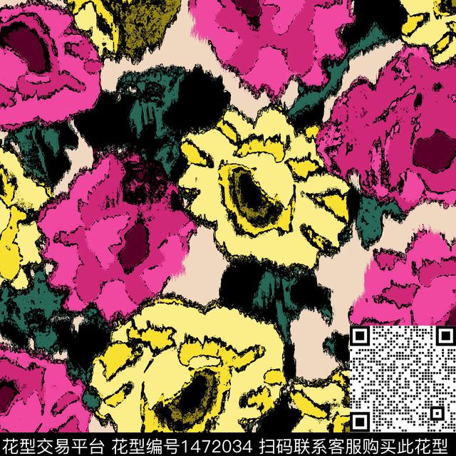 女装墙纸花卉传统印花华亿平台下载（图片编号: 1472034） - 瓦栏（Walan）