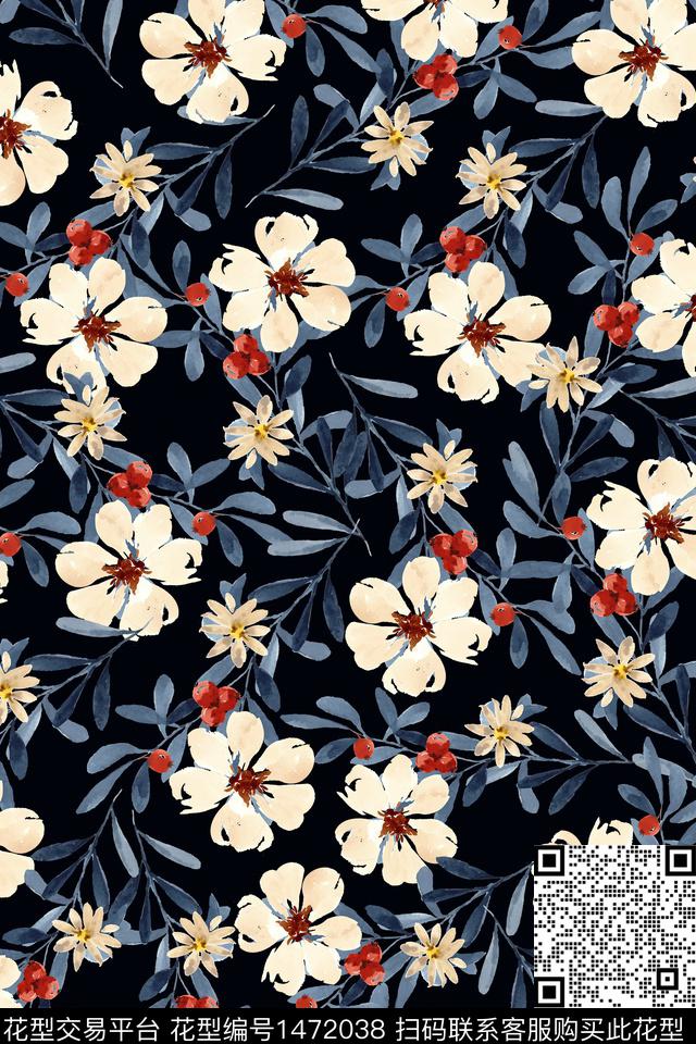 女装大牌风小碎花数码印花华亿平台下载（图片编号: 1472038） - 瓦栏（Walan）