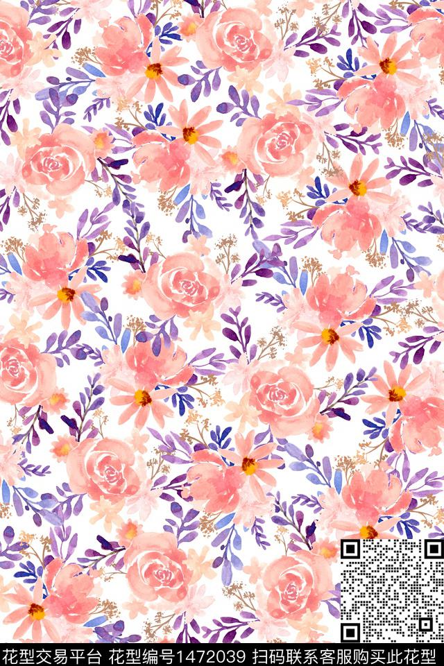 女装大牌风小碎花数码印花华亿平台下载（图片编号: 1472039） - 瓦栏（Walan）