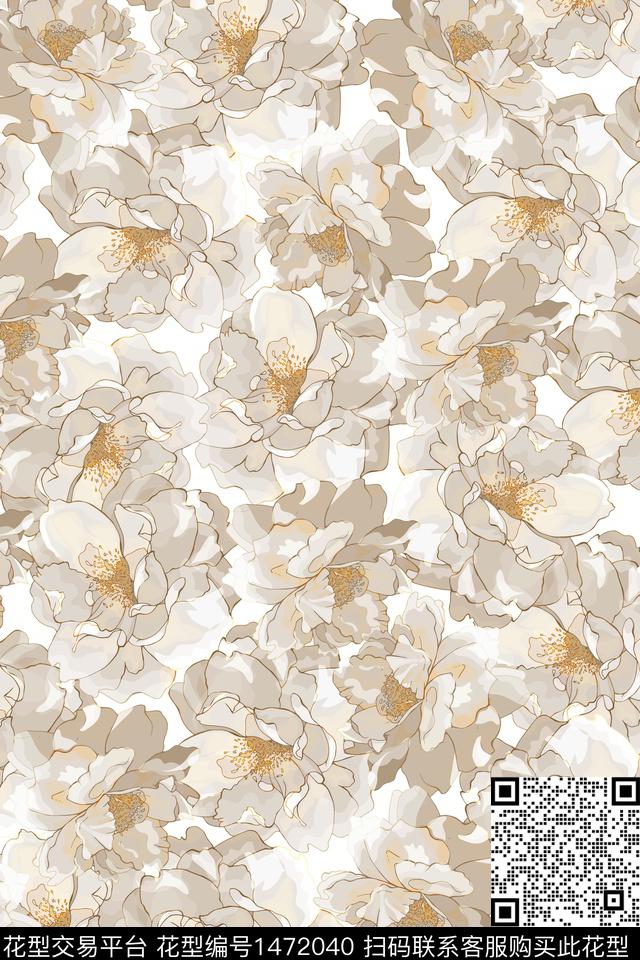 女装大牌风小碎花数码印花华亿平台下载（图片编号: 1472040） - 瓦栏（Walan）