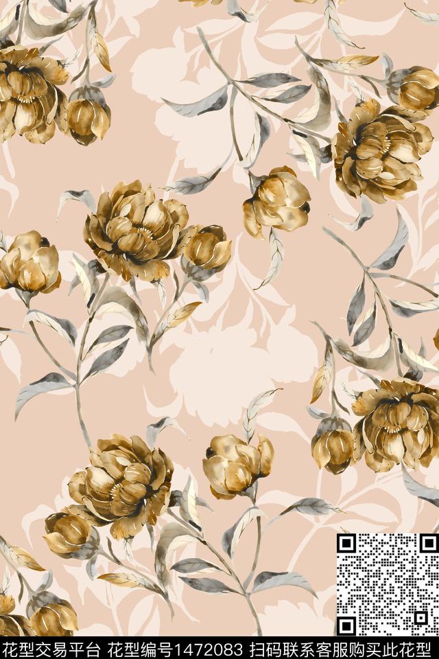 女装花卉大牌风数码印花华亿平台下载（图片编号: 1472083） - 瓦栏（Walan）