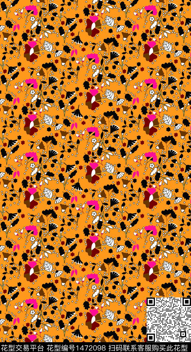 小碎花花卉裙数码印花华亿平台下载（图片编号: 1472098） - 瓦栏（Walan）