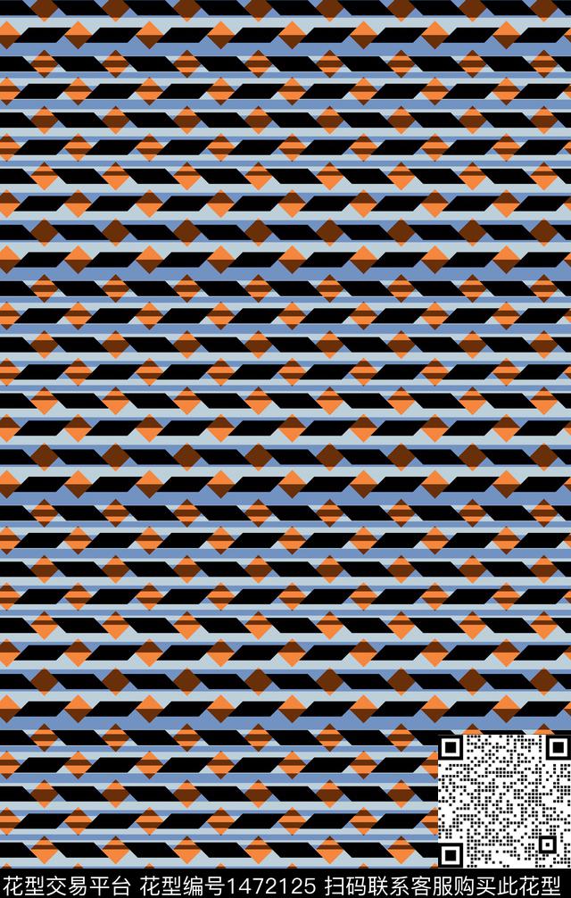 几何女装大牌风数码印花华亿平台下载（图片编号: 1472125） - 瓦栏（Walan）