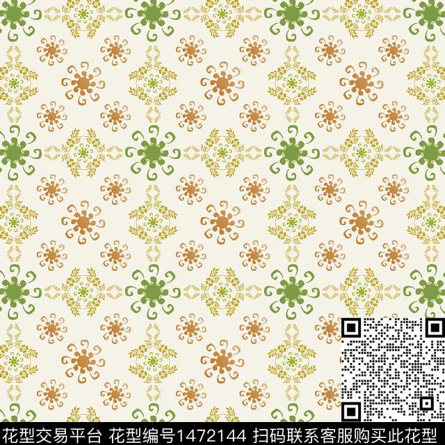 民族风花卉传统花纹传统印花华亿平台下载（图片编号: 1472144） - 瓦栏（Walan）