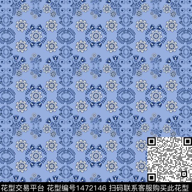 民族风花卉传统花纹传统印花华亿平台下载（图片编号: 1472146） - 瓦栏（Walan）