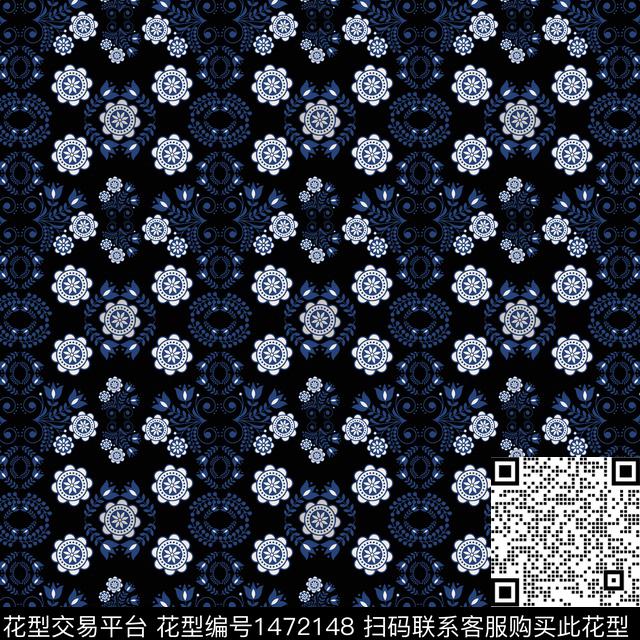 民族风花卉传统花纹传统印花华亿平台下载（图片编号: 1472148） - 瓦栏（Walan）