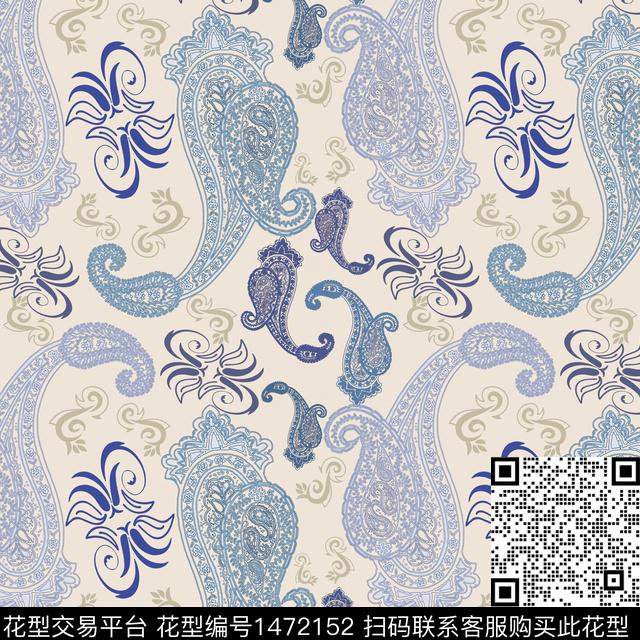 民族风花卉风格化花卉传统印花华亿平台下载（图片编号: 1472152） - 瓦栏（Walan）