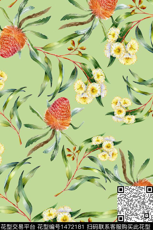 花卉真丝小碎花数码印花华亿平台下载（图片编号: 1472181） - 瓦栏（Walan）