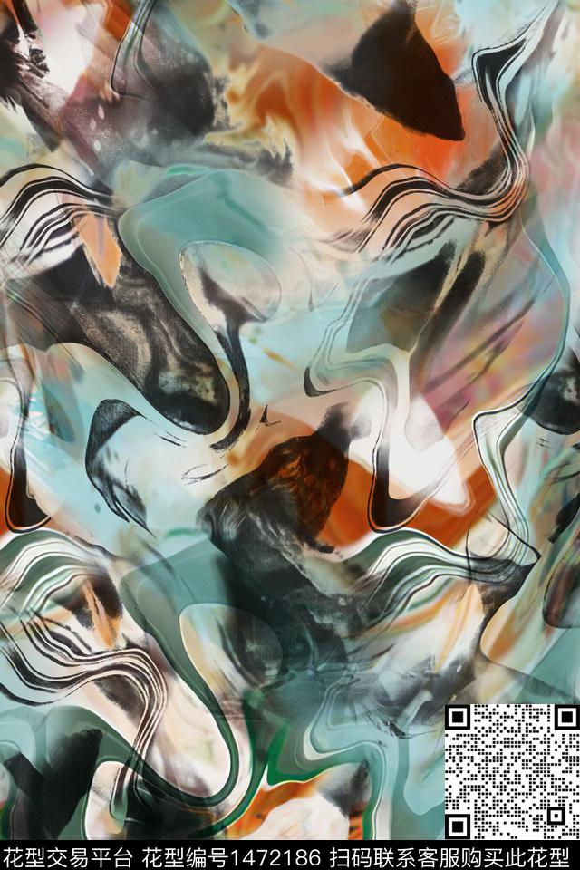 炫彩肌理水彩数码印花华亿平台下载（图片编号: 1472186） - 瓦栏（Walan）