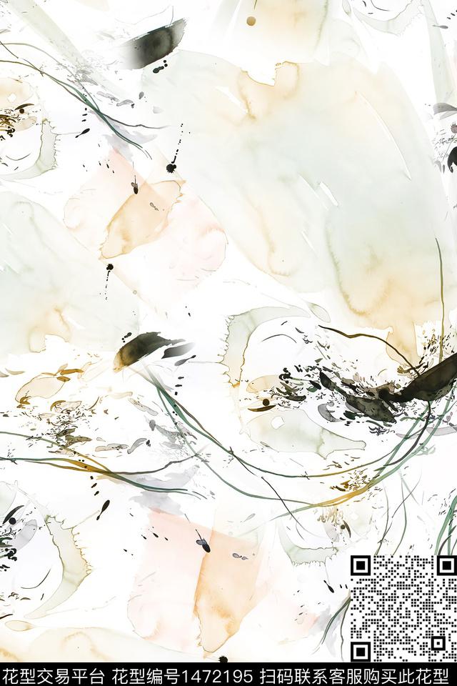 肌理水彩年轻女性数码印花华亿平台下载（图片编号: 1472195） - 瓦栏（Walan）