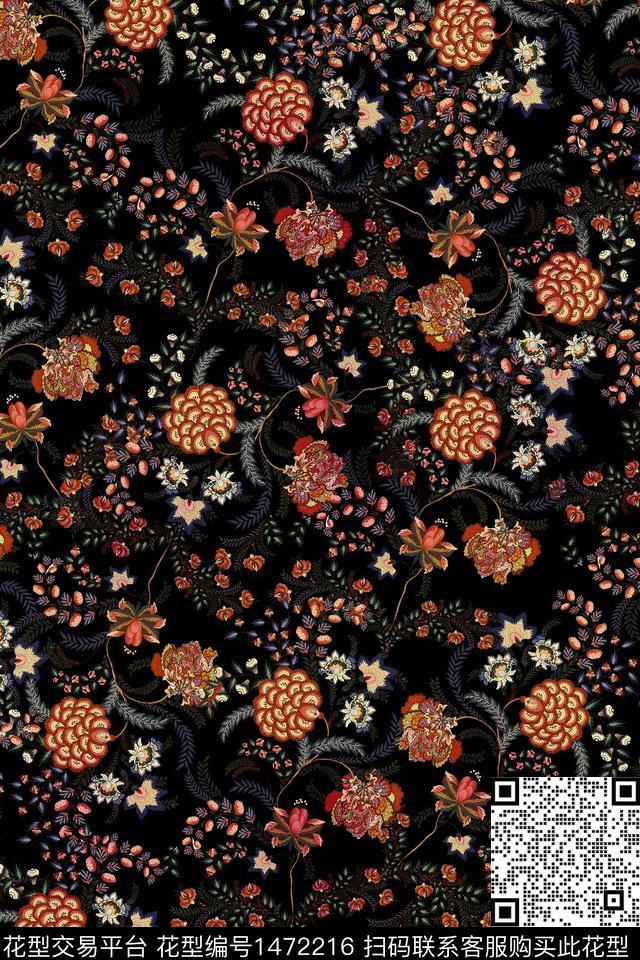 民族风佩斯利大牌风数码印花华亿平台下载（图片编号: 1472216） - 瓦栏（Walan）