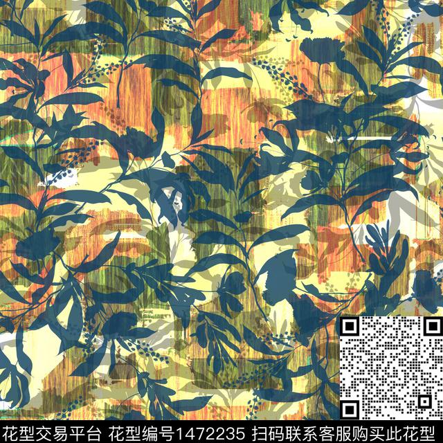 绿植树叶数码华亿平台花卉数码印花华亿平台下载（图片编号: 1472235） - 瓦栏（Walan）